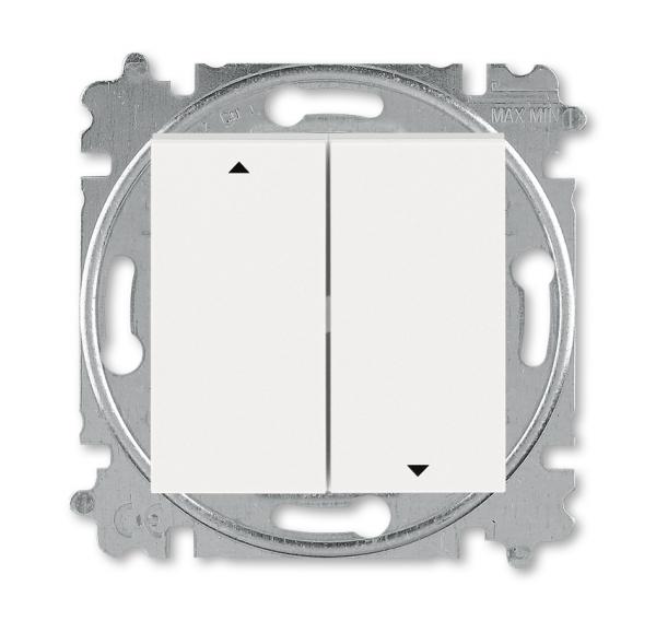 ABB  Levit  Жемчуг/Ледяной Выключатель жалюзи 2-клавишный с фиксацией, 2CHH598945A6068