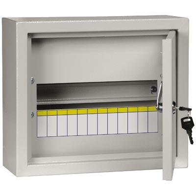 Щит  ЩРН  12  265х310х120  IP31  серый ЩРН12з-1 с замком   IEK