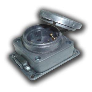 Розетка наружной установки, прямая с заглушкой ( материал - каучук) LEZARD 106-0400-103