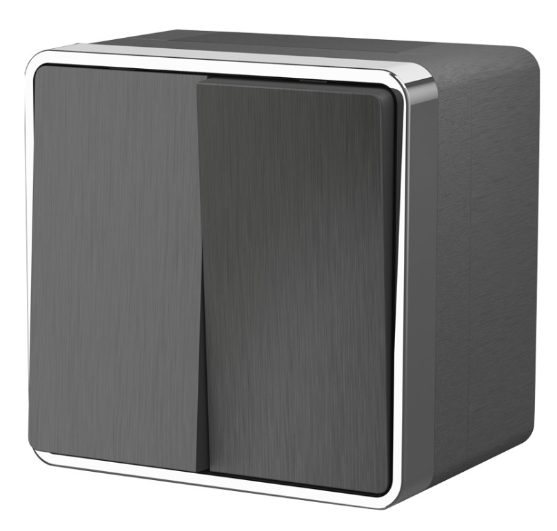 Werkel Gallant  Графит Рифленый Выключатель 2-клавишный влагозащищенный WL15-03-02/ a041402