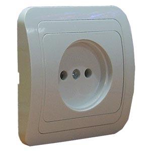 Makel  Мимоза  Белый-Белый Розетка без заземляющих контактов IP20 скрытая установка 12022