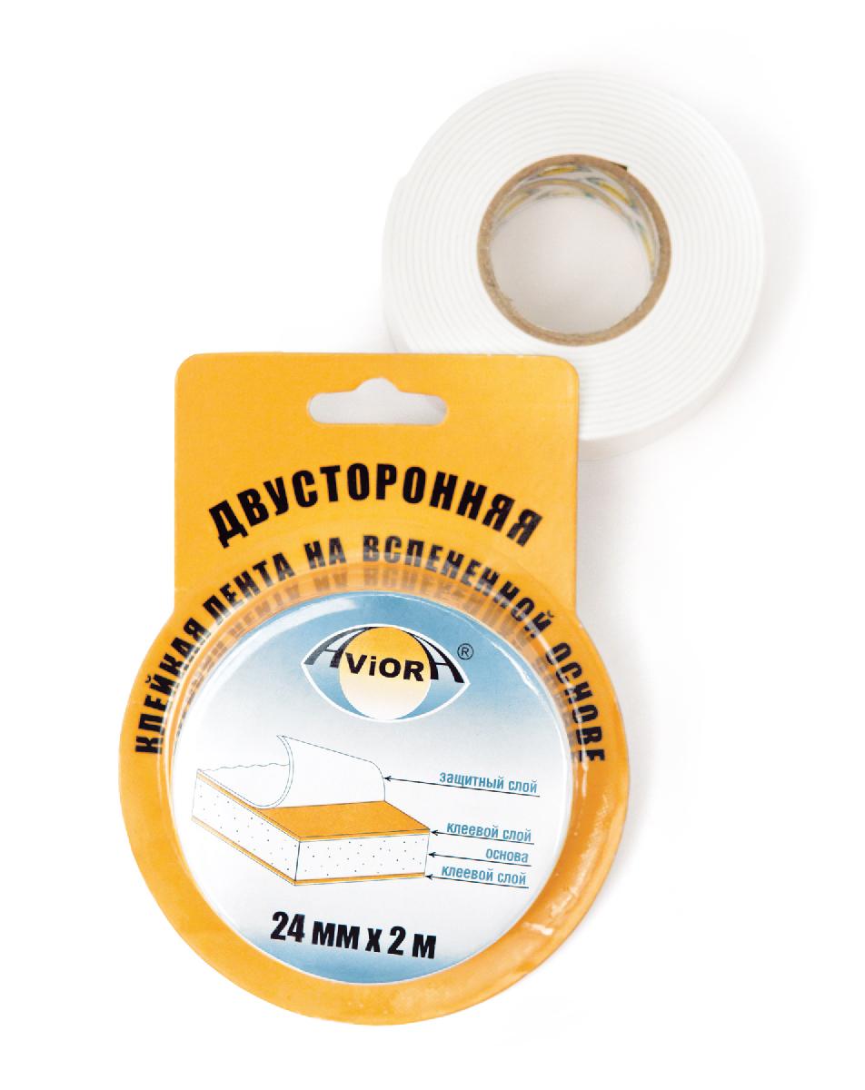 Лента двусторонняя на вспененной основе, сплошная 24мм х 2м  302-016