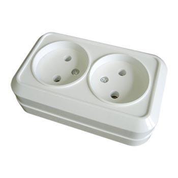 UNIVersal  Олимп  Белый Розетка 2-местная без заземляющих контактов 16А 220В ОП О0102